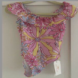NWT Girls Pink Floral One-Piece Swimsuit Toddler & Kids Size 3T